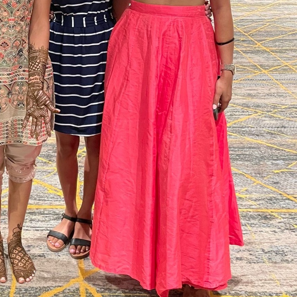 Coral pink skirt